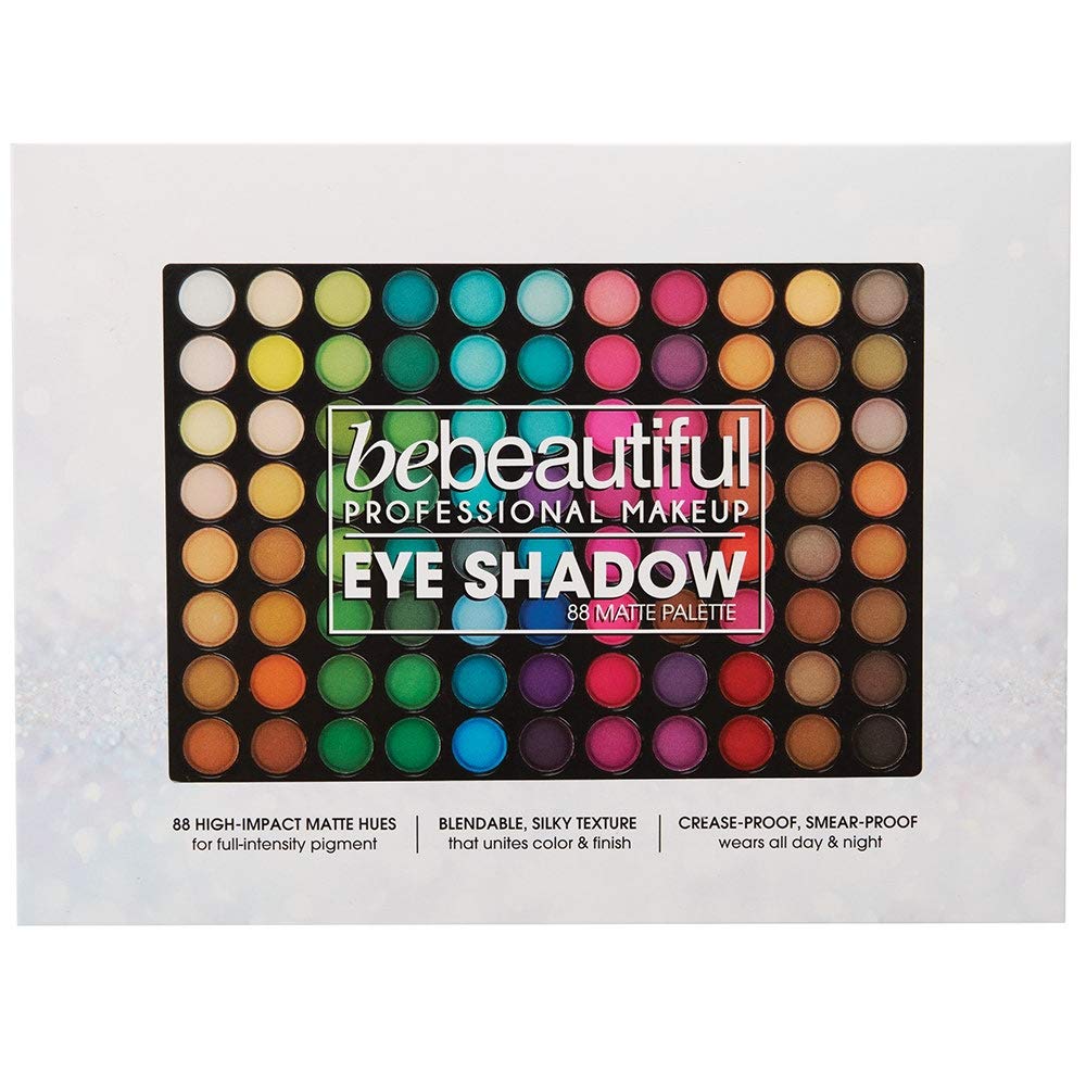 Bebeautiful Professional Makeup Eyeshadow Palette with Applicators, 88-Color Palette, Matte