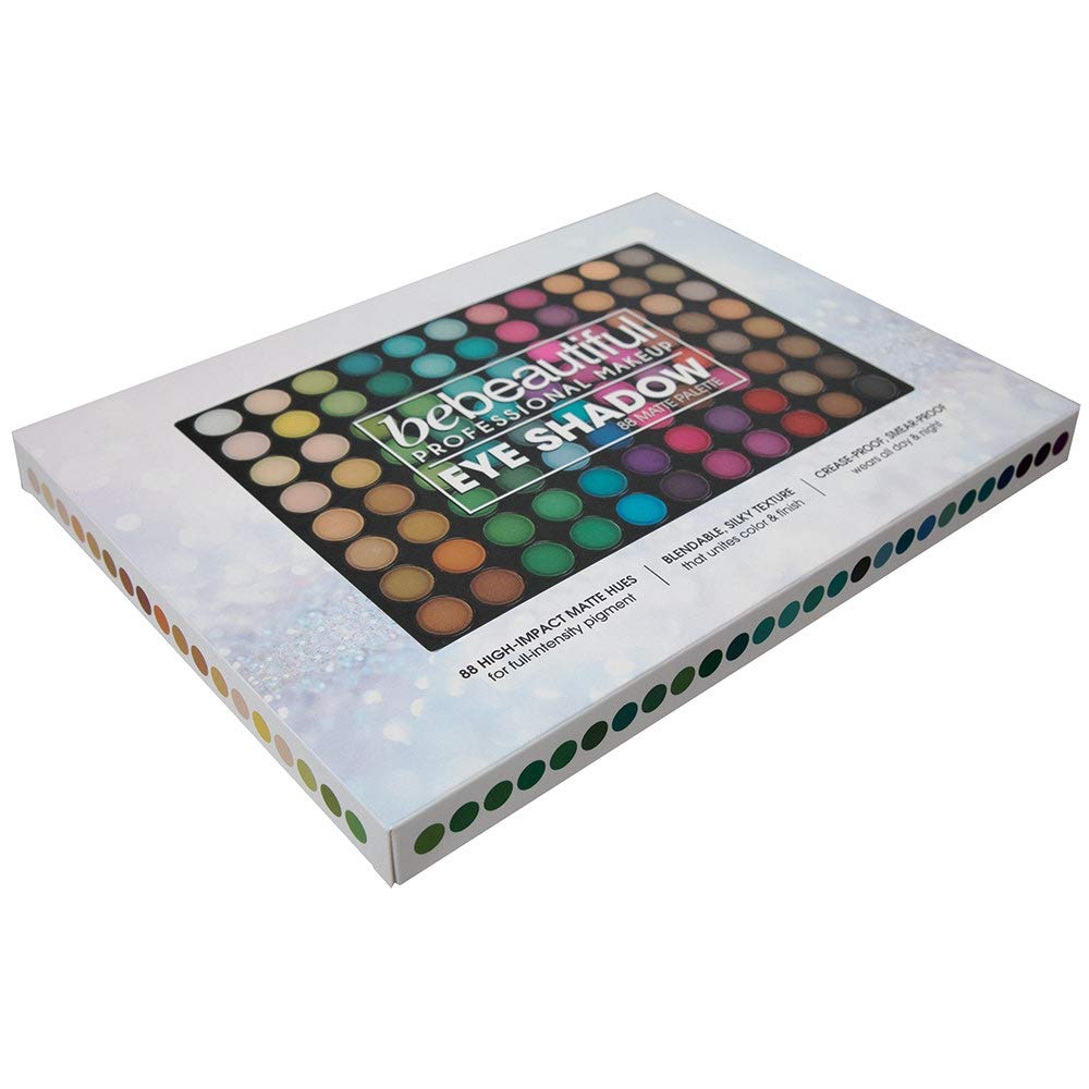 Bebeautiful Professional Makeup Eyeshadow Palette with Applicators, 88-Color Palette, Matte