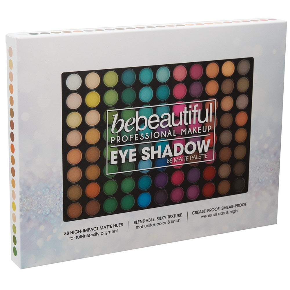 Bebeautiful Professional Makeup Eyeshadow Palette with Applicators, 88-Color Palette, Matte