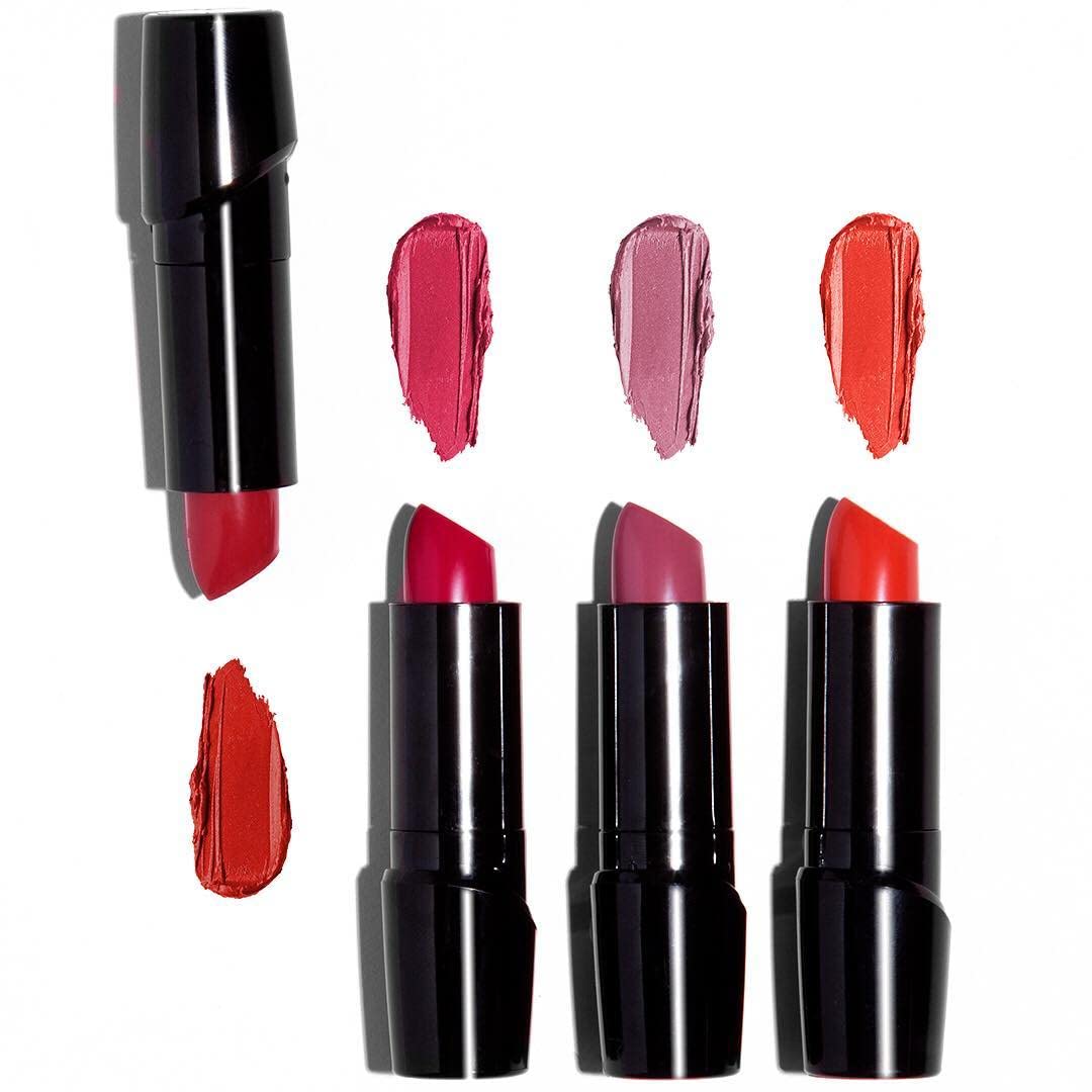 Silk Finish Lipstick| Hydrating Lip Color| Rich Buildable Color| Fuchsia with Blue Pearl