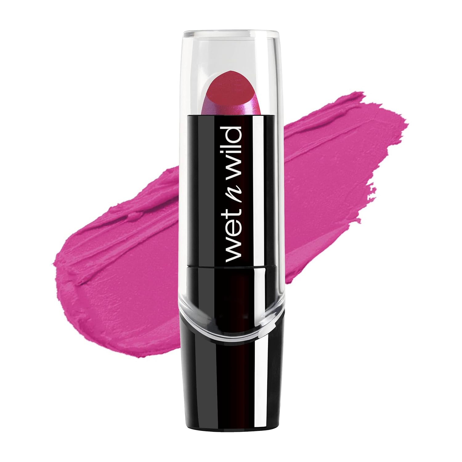 Silk Finish Lipstick| Hydrating Lip Color| Rich Buildable Color| Fuchsia with Blue Pearl