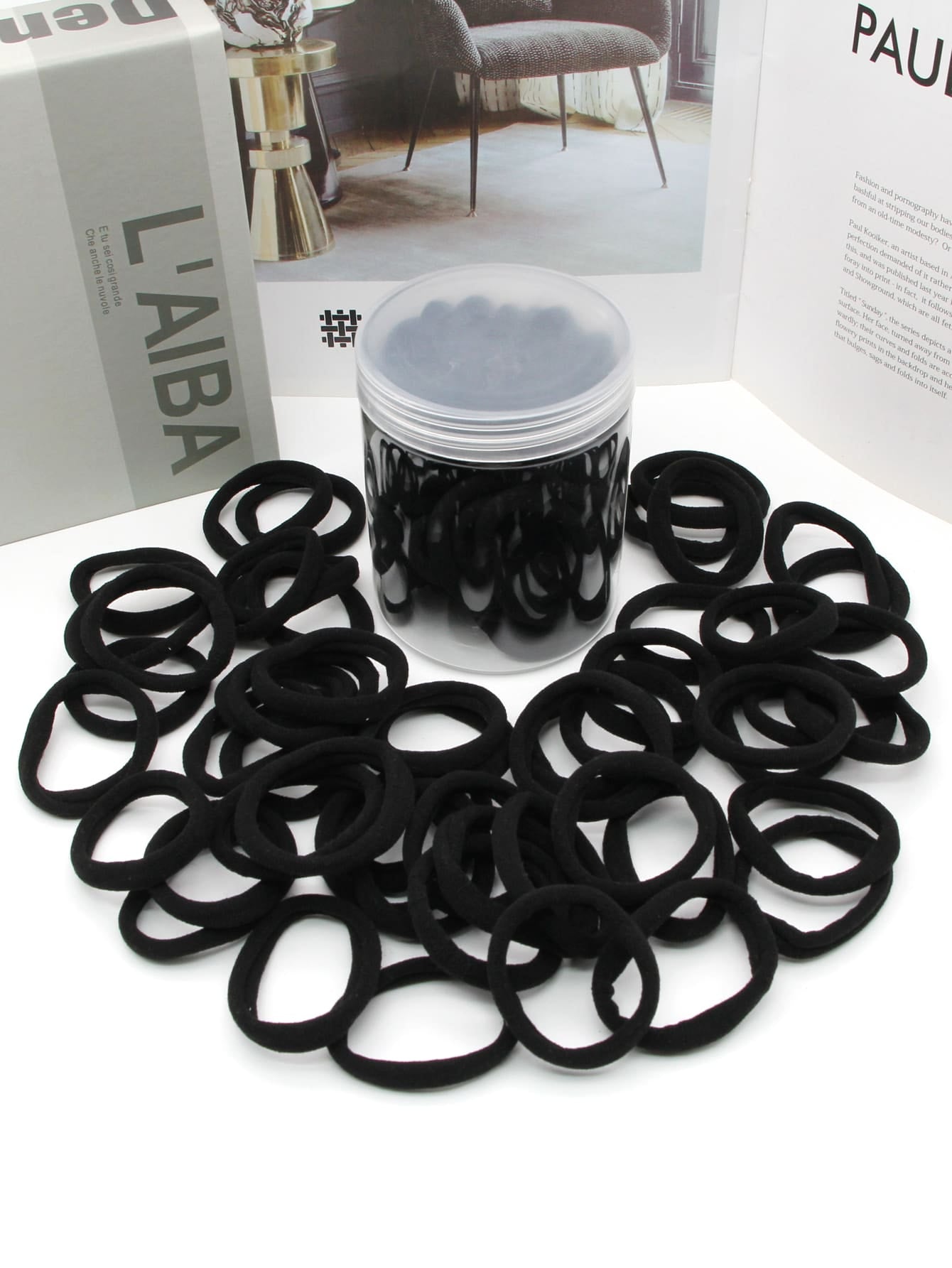 50Pcs/Container 4Cm Diameter Nylon Seamless Solid Color Hair Ties Suitable for Women, Perfect for Making Buns